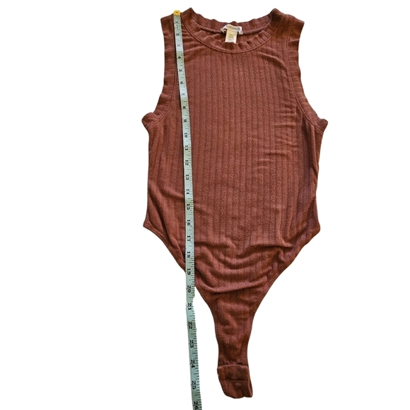 Bozzolo Women's Ribbed Sleevless Bodysuit,Burnt Orange, Small - Picture 11 of 12